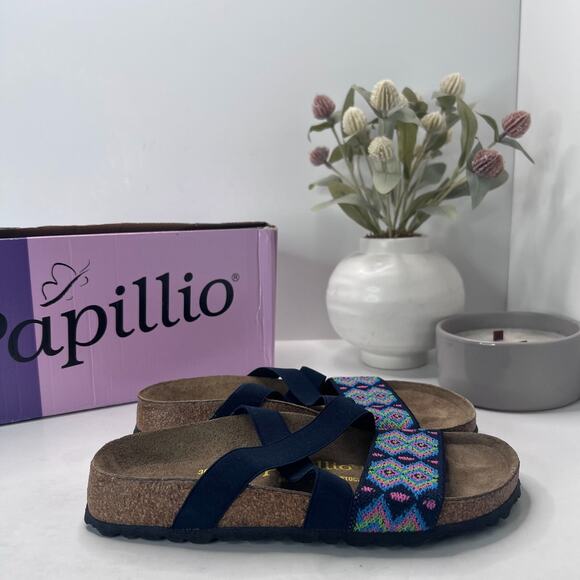 Papillio by Birkenstock Cosma Aztec Dark Blue Sandal 323363 Women 5 NWB Narrow - Picture 4 of 10